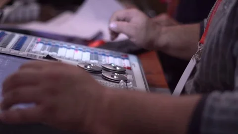The mixing Desk at the concert Stock Footage 81582906