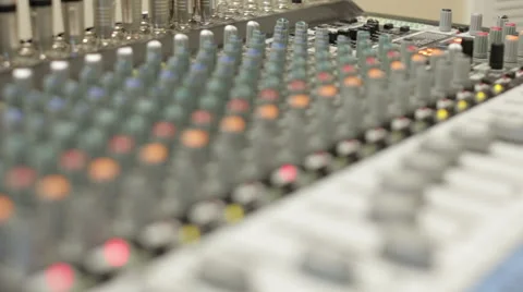 Mixing Desk Focus Through Shot Stock Footage 45011467