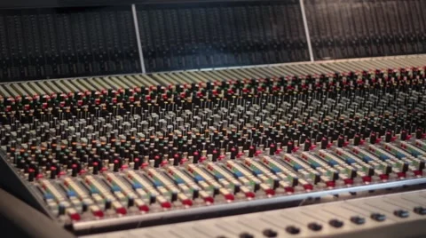 Mixing Desk Pan in Recording Studio 库存影片 50237391