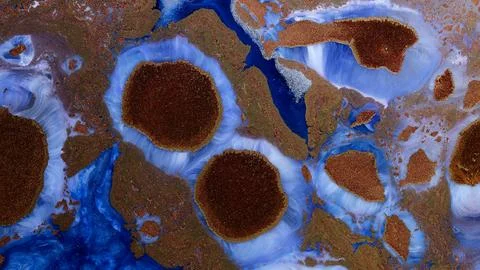 Mixing different colored alcohol inks and epoxy resin in close-up view Stockillustratie