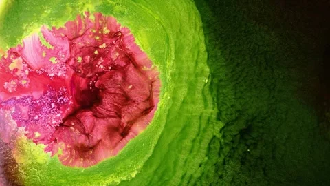 Mixing different colors of alcohol ink in a creative workspace Stock Footage 342356820