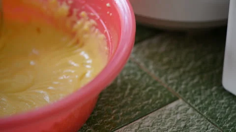 Mixing dough for apple cake Stock Footage 27126260