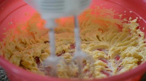 Mixing dough for apple cake Stock Footage 27126318