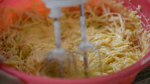 Mixing dough for apple cake Stock Footage 27126442