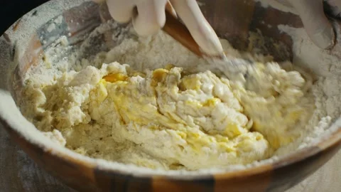 Mixing the dough Stock Footage 138192747