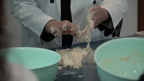 Mixing Dough in the Kitchen Stock Footage 317472552