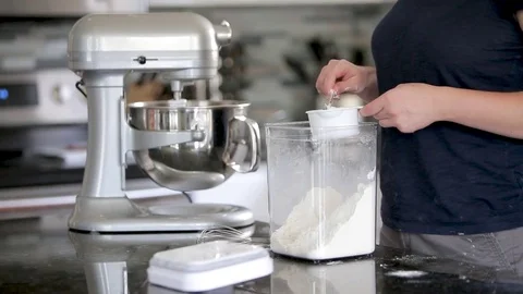 Mixing dough kneading machine at the bakery Stock Footage 78927366
