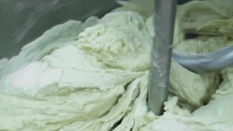 Mixing dough kneading machine at the bakery Stock Footage 150462531