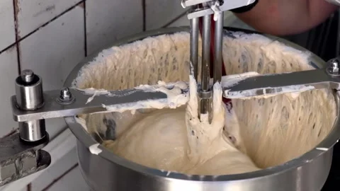 Mixing dough to make lokma. Stock Footage 158319396
