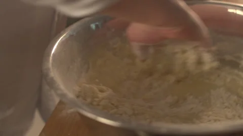 Mixing of the dough in the manual Stock Footage 36034220