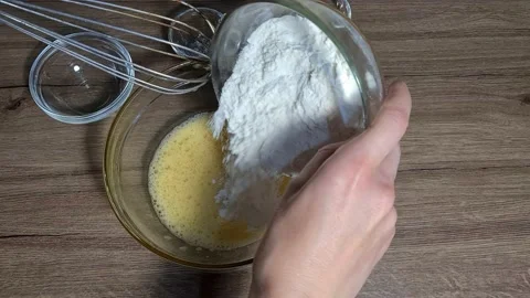 Mixing Eggs And Flour Stock Footage 164155608