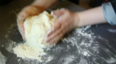 Mixing flour dough Stock Footage 41301200