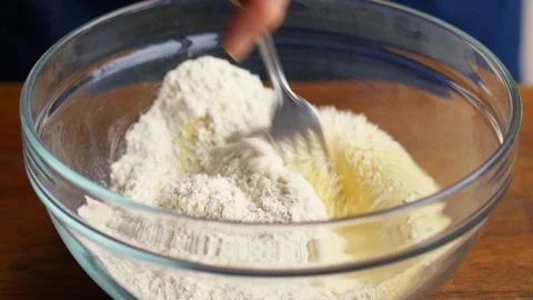 Mixing flour of pasta dough Stock Footage 71233484