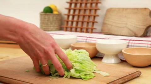 Mixing fresh salad Stock Footage 726902