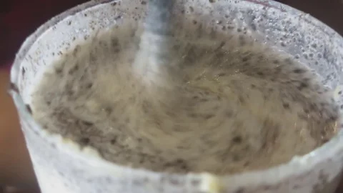 Mixing fruit smoothies Stock Footage 70686788