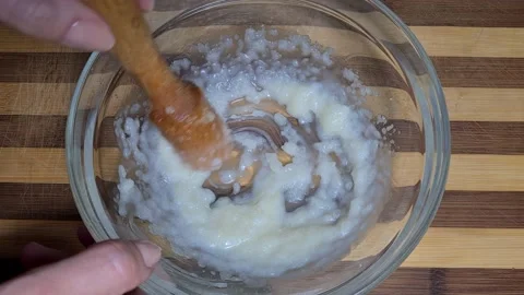 Mixing Garlic Sauce Stock Footage 157396663