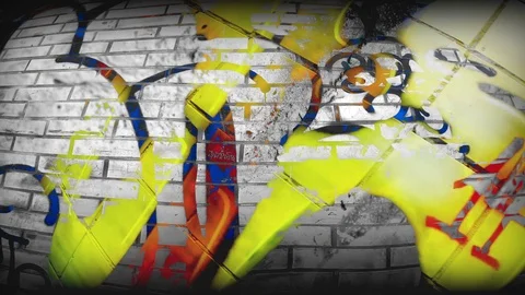 Mixing Graffities Together Stock-Footage 88035092
