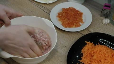 Mixing Ground Meat Stock Footage 311599803