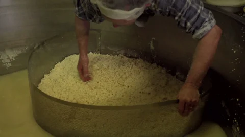 Mixing herbs through the Cheese Curd [Slomo] Stock Footage 36188527
