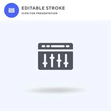 Mixing icon vector, filled flat sign, solid pictogram isolated on white, logo Illustrazione stock