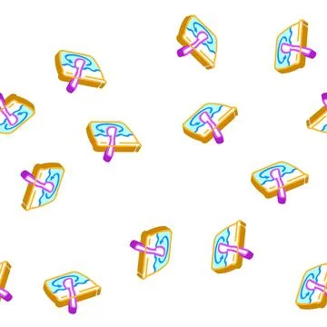 Mixing ingredient of dumpling isometric icon seamless pattern Stock Illustration