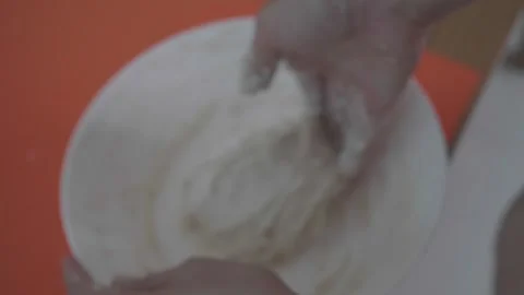 Mixing Ingredients for Baking Bread Stock Footage 314786756