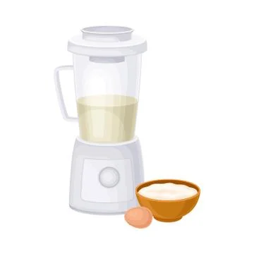 Mixing Ingredients in Blender as Baking Process Vector Illustration 스톡 일러스트