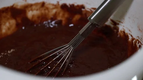 Mixing ingredients for chocolate cake Video stock 100635804