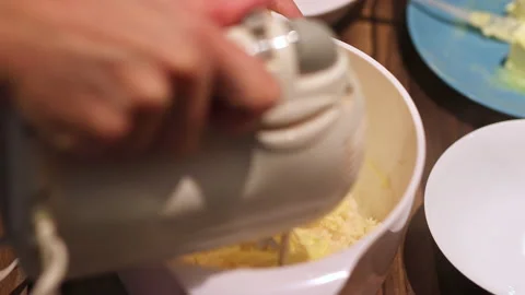 Mixing ingredients while baking Stock Footage 239064687