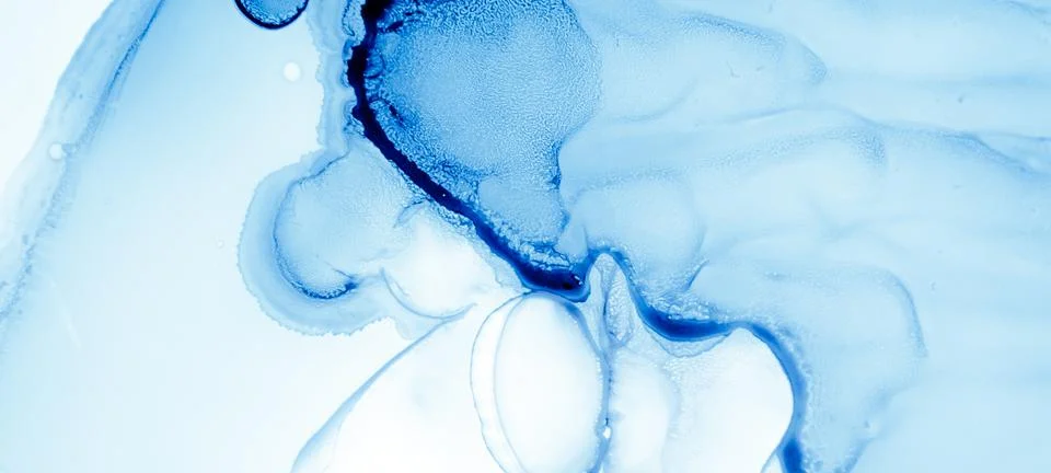 Mixing Inks. Art Flow Background. Indigo Abstract Stock Illustration