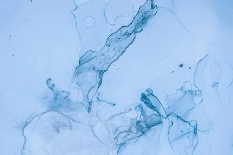 Mixing Inks. Art Flow Illustration. Blue Liquid Stock Illustration