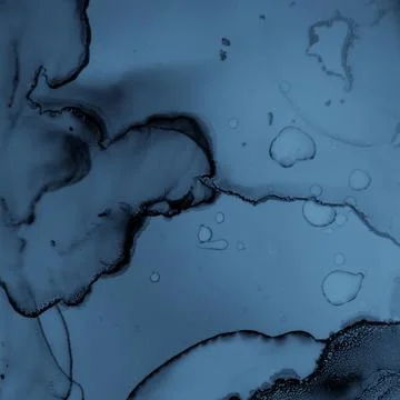Mixing Inks. Art Wave Background. Indigo Abstract Stock Illustration