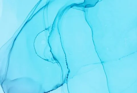 Mixing Inks. Fluid Flow Background. Indigo Liquid Stock Illustration