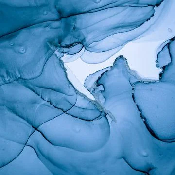 Mixing Inks. Fluid Flow Background. Blue Alcohol Stock Illustration