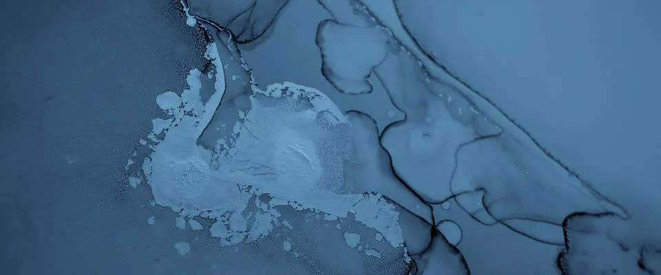 Mixing Inks. Fluid Flow Wallpaper. Blue Liquid Stock Illustration