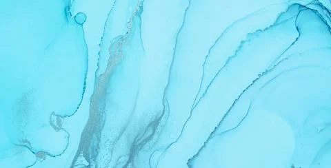 Mixing Inks. Oil Flow Wallpaper. Blue Abstract Stock Illustration