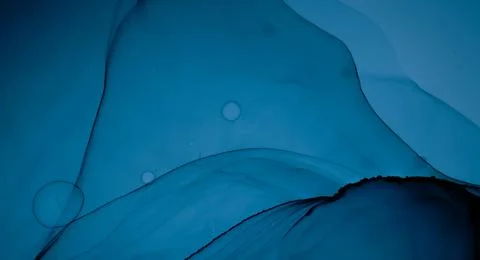 Mixing Inks. Oil Wave Background. Blue Liquid Stock Illustration