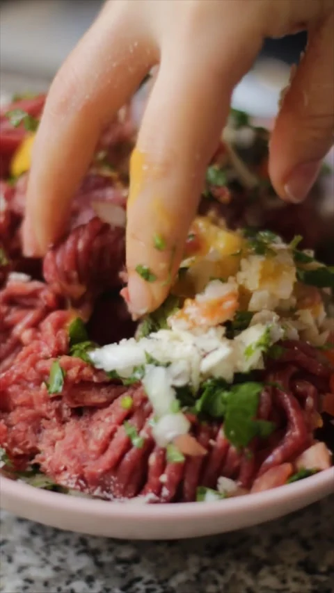 Mixing meat Stock Footage 303722386