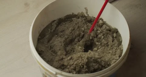 Mixing with a mixer a construction putty Видео 130799054