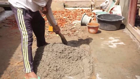 Mixing mortar Stock Footage 205252869