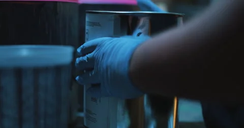 Mixing Paint Stock Footage 320357342