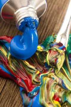 Mixing paints. background Stock Photos