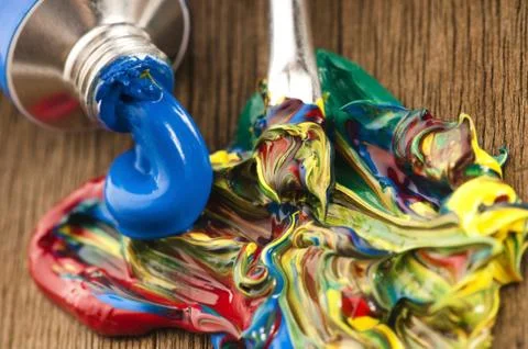 Mixing paints. background Stock Photos