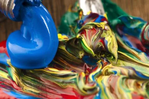 Mixing paints. background Stock Photos