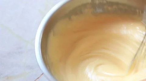 Mixing Pancake dough Stock Footage 44455997