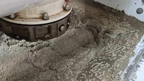 Mixing process of lightweight polystyrene concrete in hopper Stock Footage 340276351