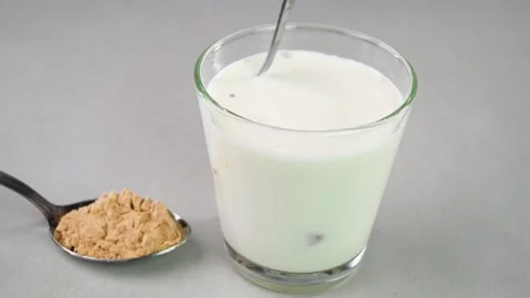 Mixing protein powder Stock Footage 308315552