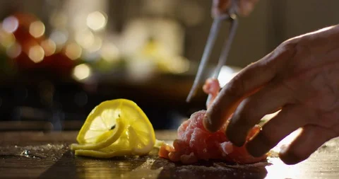 Mixing raw meat with flour 4k Stock Footage 85836099