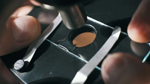 Mixing Reagents on a Microscope Slide Test Stock Footage 320242380