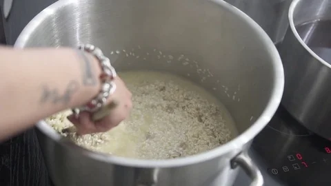Mixing risotto Stock Footage 82024691